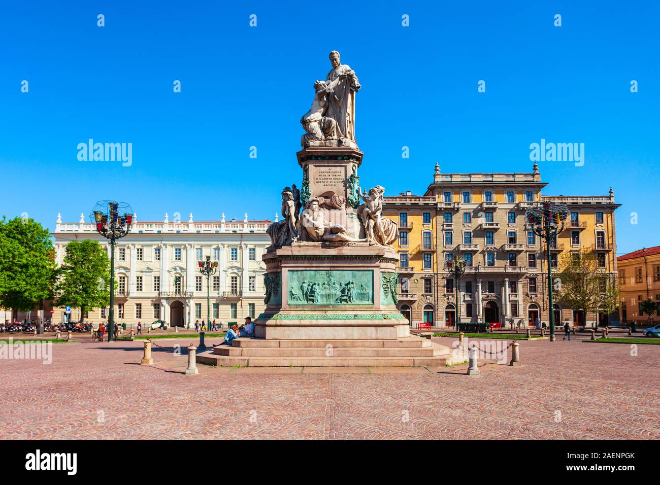 Piazza Carlo Emanuele II ist ein Platz der Stadt Turin, der Region Piemont in Norditalien Stockfoto