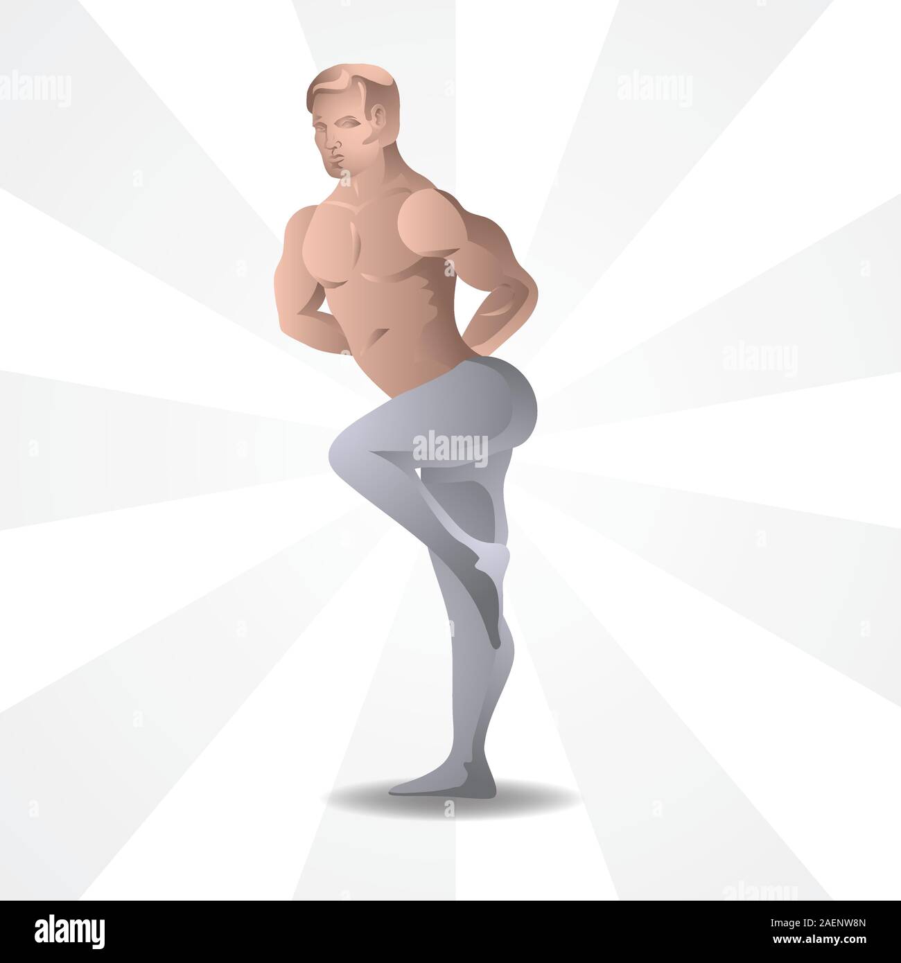 Männliche Tänzer tanzen auf einem isolierten Hintergrund. Vektor Bild. Stock Vektor