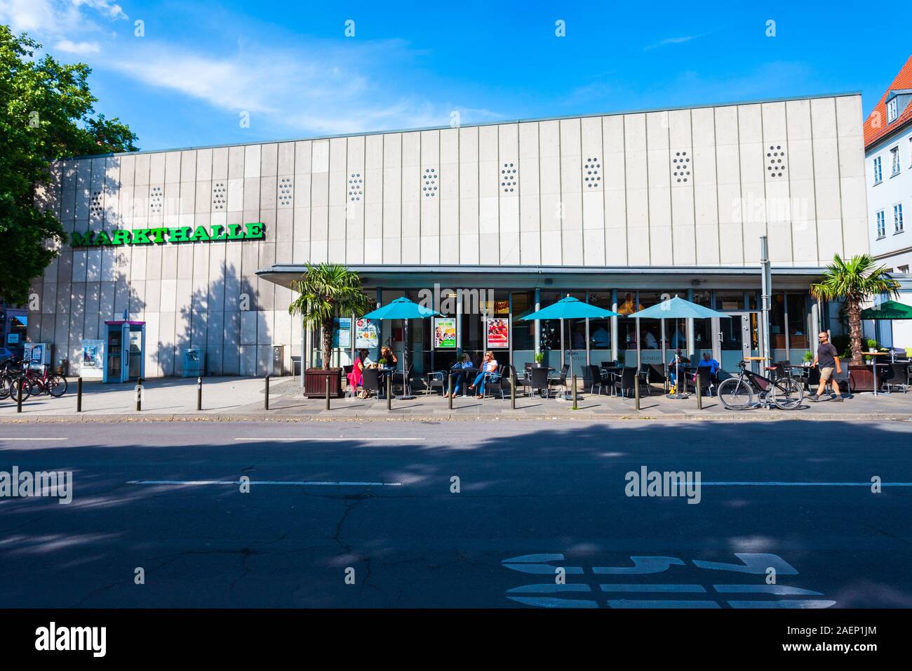 HANNOVER, Deutschland - Juli 05, 2018: Markthalle Markt in Hannover City in Deutschland Stockfoto