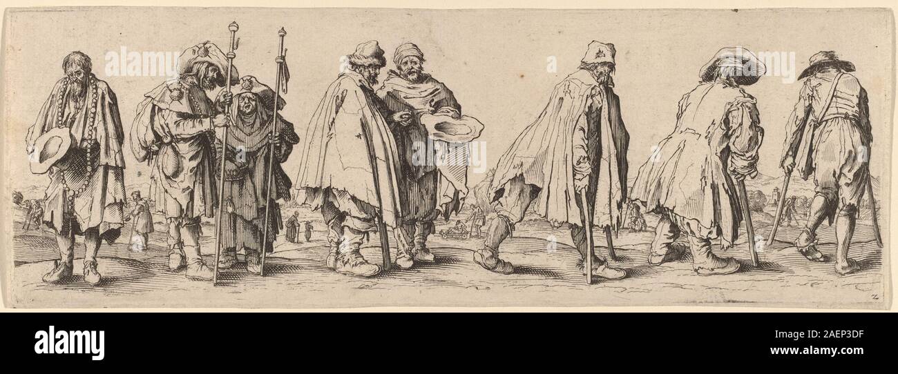 Wenzel Hollar nach Jacques Callot, acht Bettler, acht Bettler Stockfoto