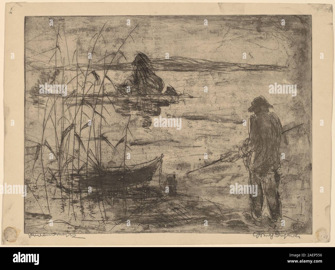 Wilhelm Oesterle, Angeln auf der Havel, 1922, Angeln in der Havel; 1922 Datum Stockfoto