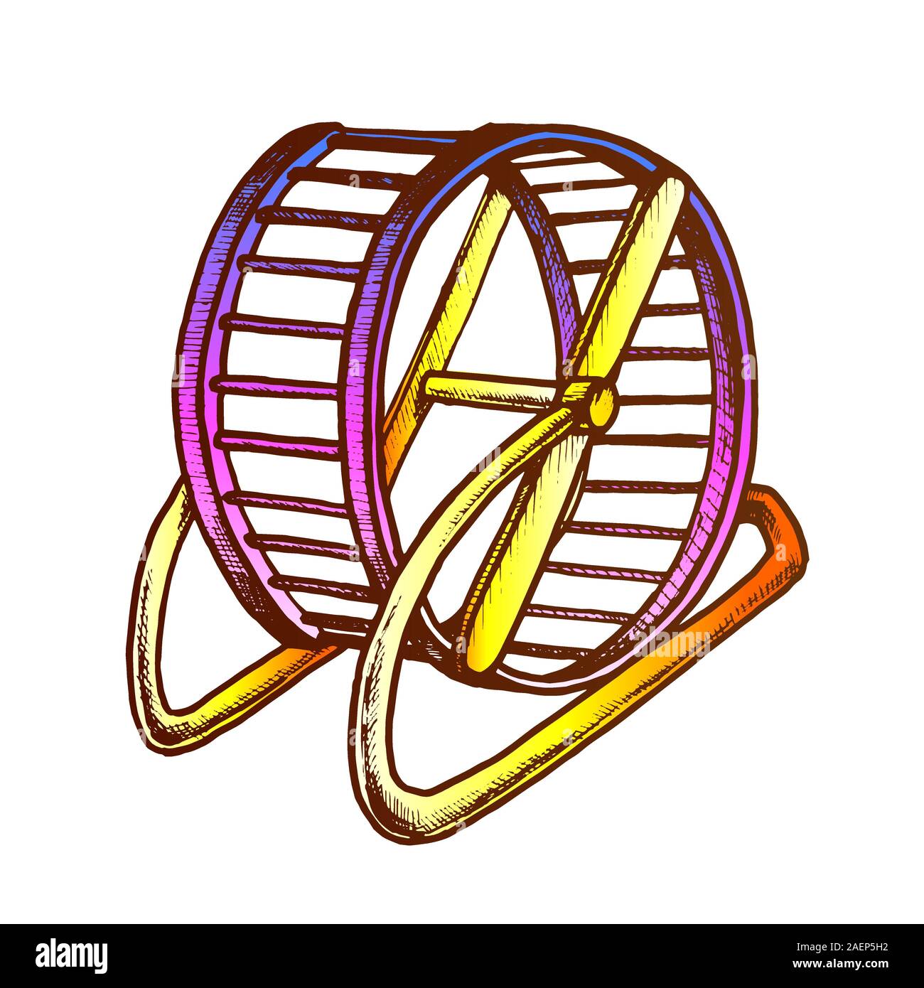 Laufrad für Hamster Retro Vektor Stock Vektor