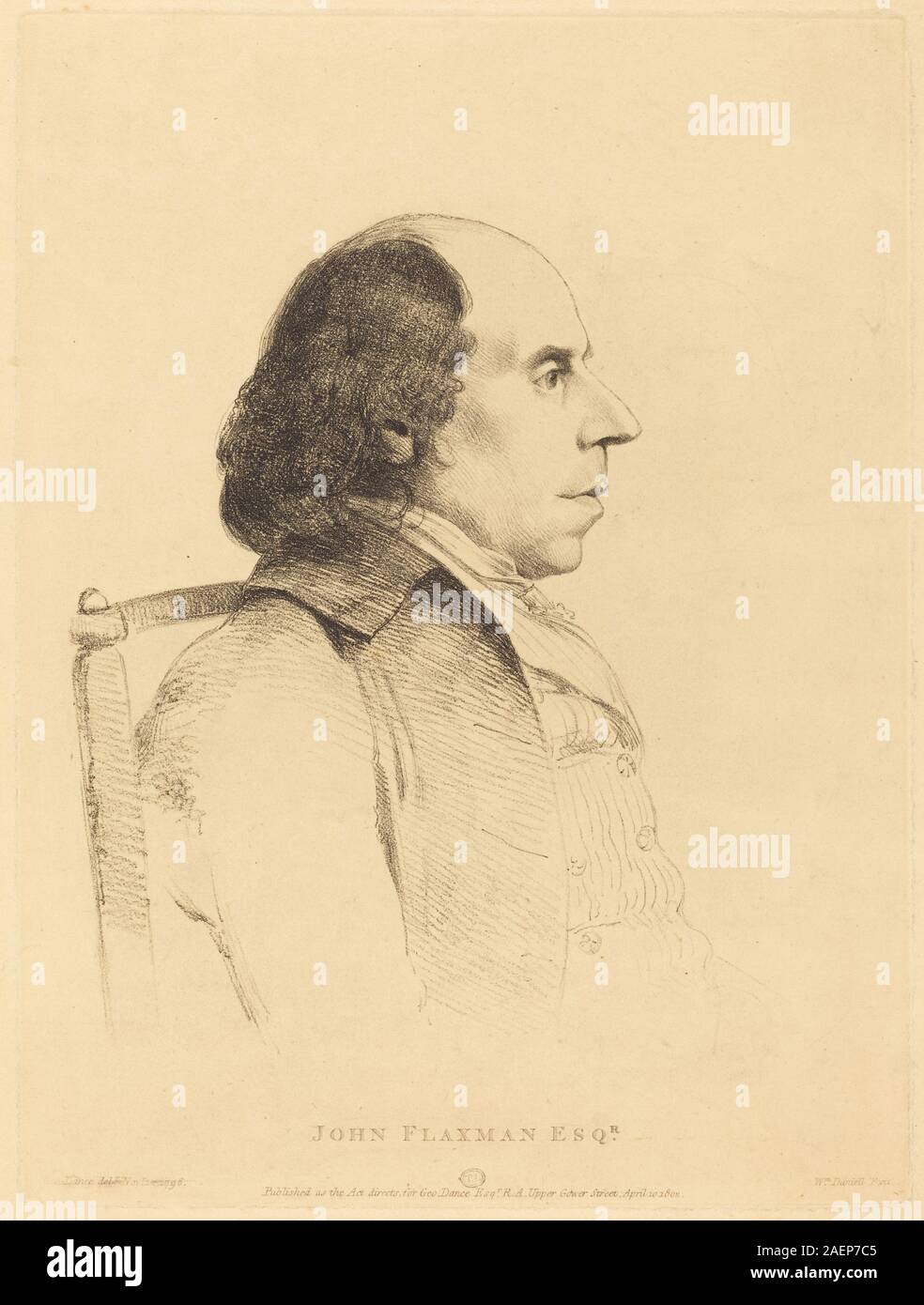 William Daniell nach George Dance II, John flaxman, 1796, John flaxman; 1796 Datum Stockfoto