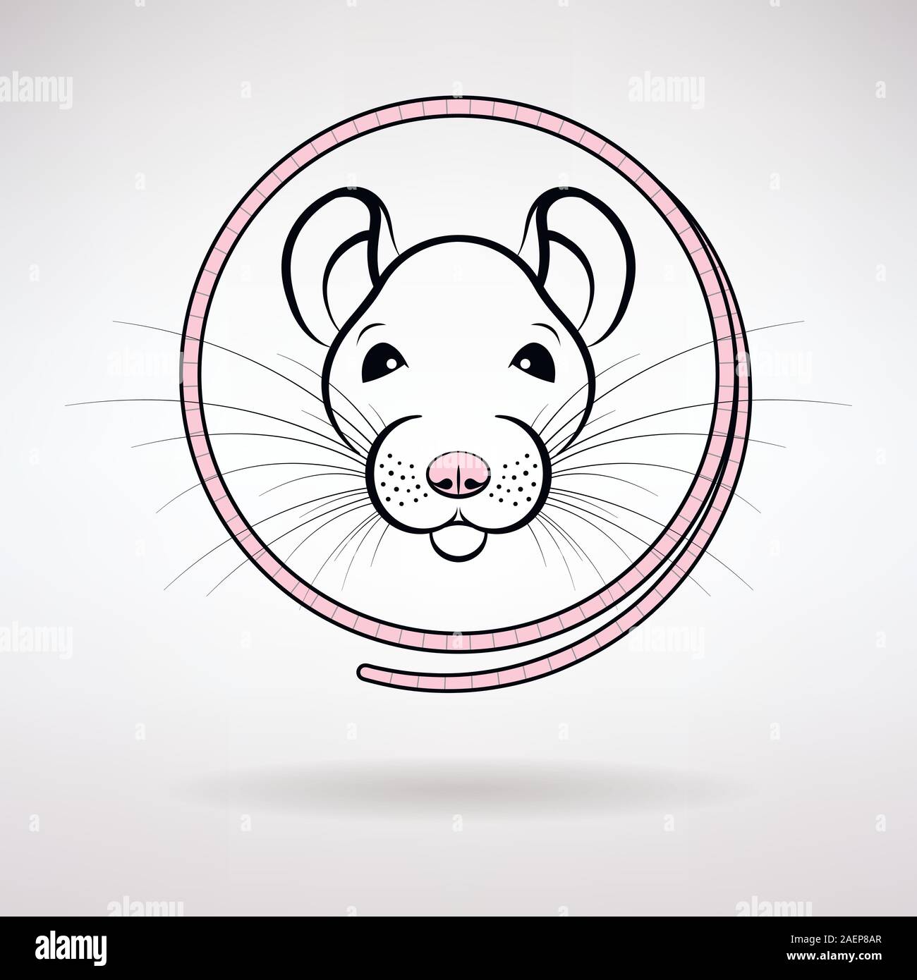 Weiße Ratte Symbol des Jahres auf einem hellen Hintergrund Stock Vektor