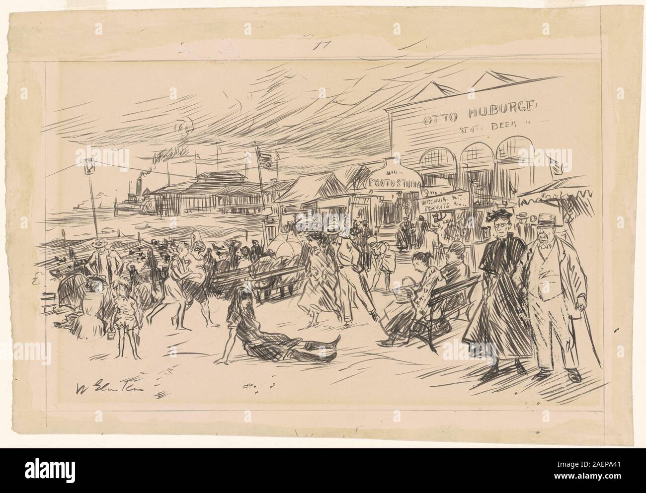 William James Glackens, Coney Island Boardwalk, c 1907-1909, Coney Island Boardwalk; c. 1907-1909 Stockfoto