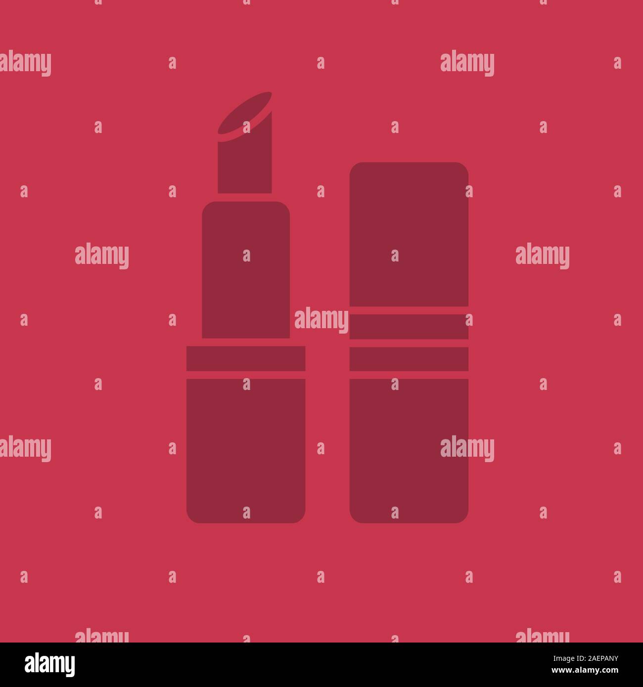 Lippenstift glyph Icon. Silhouette Symbol. Negativer Platz. Vektor isoliert Abbildung Stock Vektor