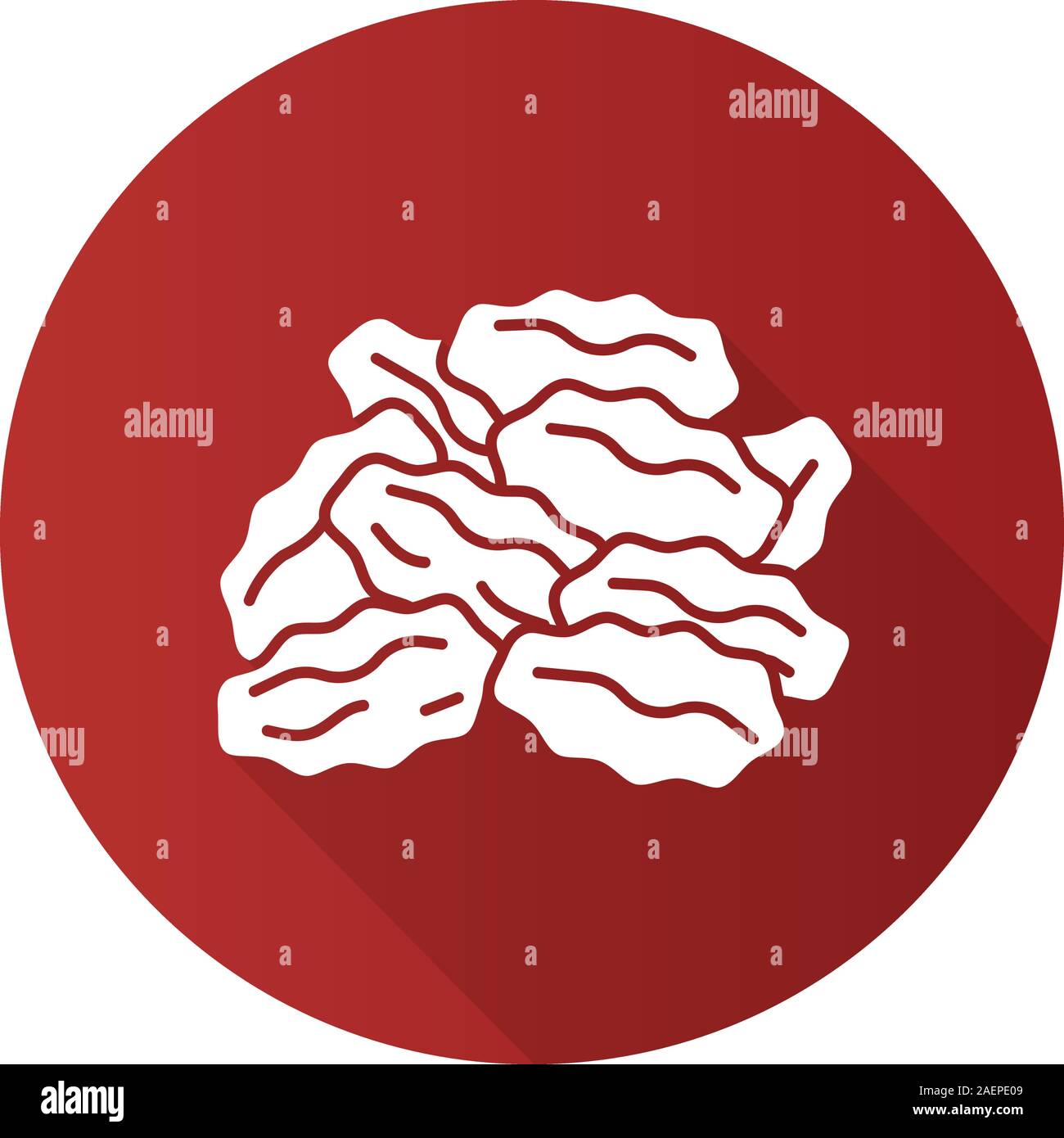 Rosinen flache Bauweise lange Schatten glyph Icon. Getrocknete Goji Beeren. Vektor silhouette Abbildung Stock Vektor