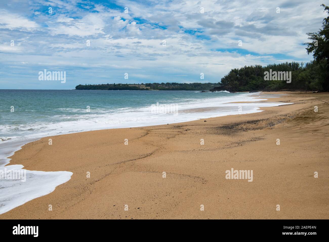 Ein leerer Strand am Pazifik auf Hawaii USA Stockfoto