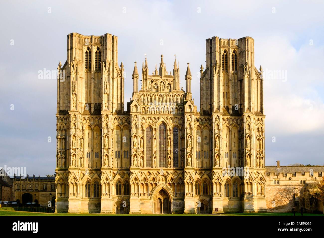 Die Kathedrale von Wells ist eine Stadt im Somerset UK Stockfoto