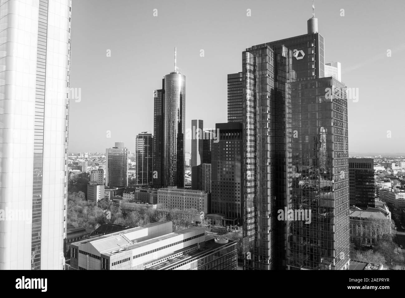 Frankfurt am Main Luftbild von oben. 10.12.2019 Frankfurt am Main Deutschland Stockfoto