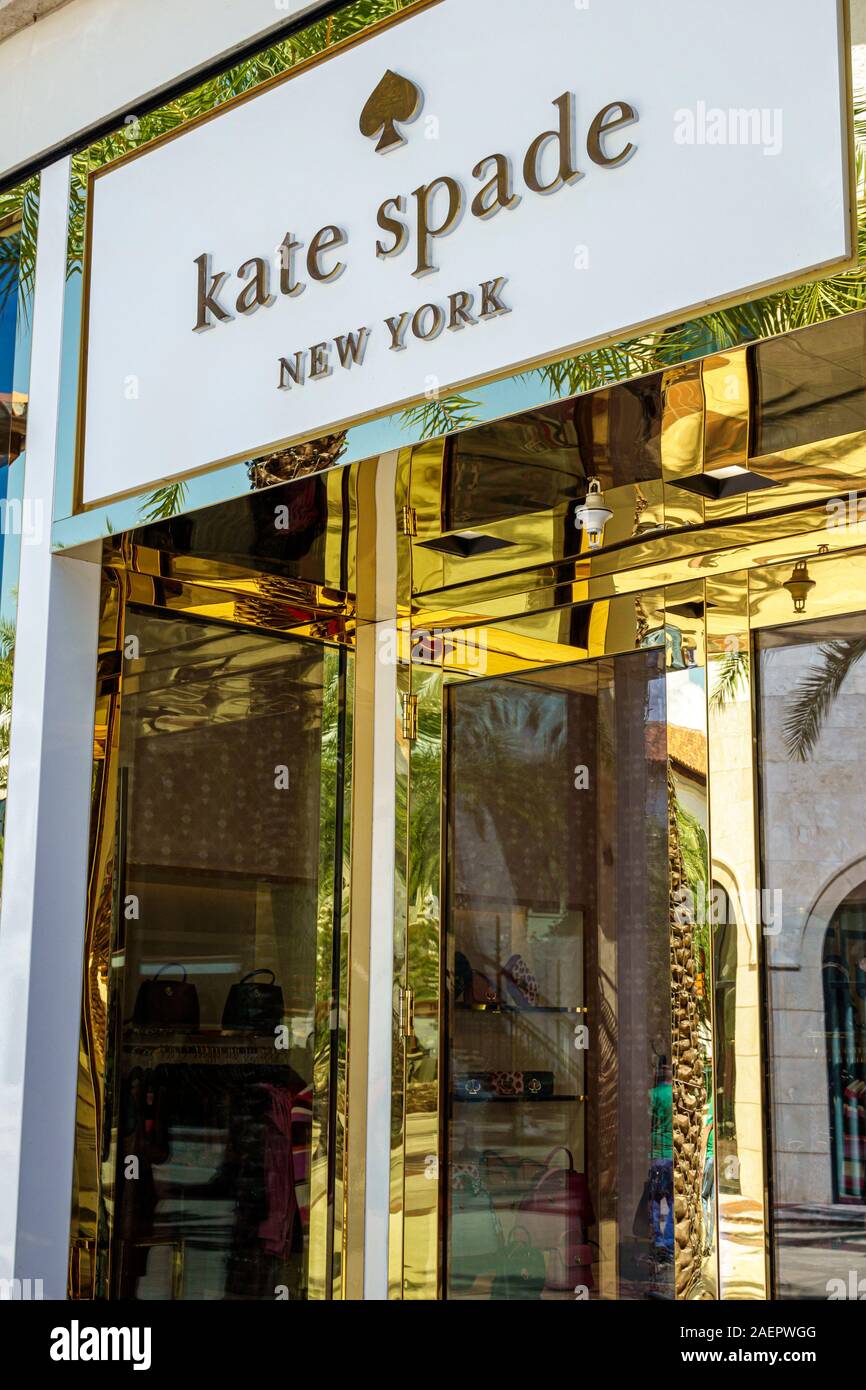 Orlando Florida Lake Buena Vista Downtown Disney Springs, Einkaufszentrum im Freien, Kate Spade, Designer-Modeboutique, Geschäft, Eingang, FL19092 Stockfoto