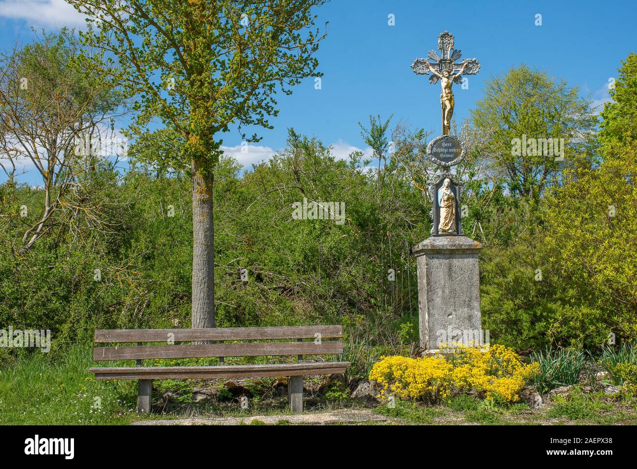 Feldkreuz in Dorfmerkingen • Baden-Württemberg Deutschland Stockfoto