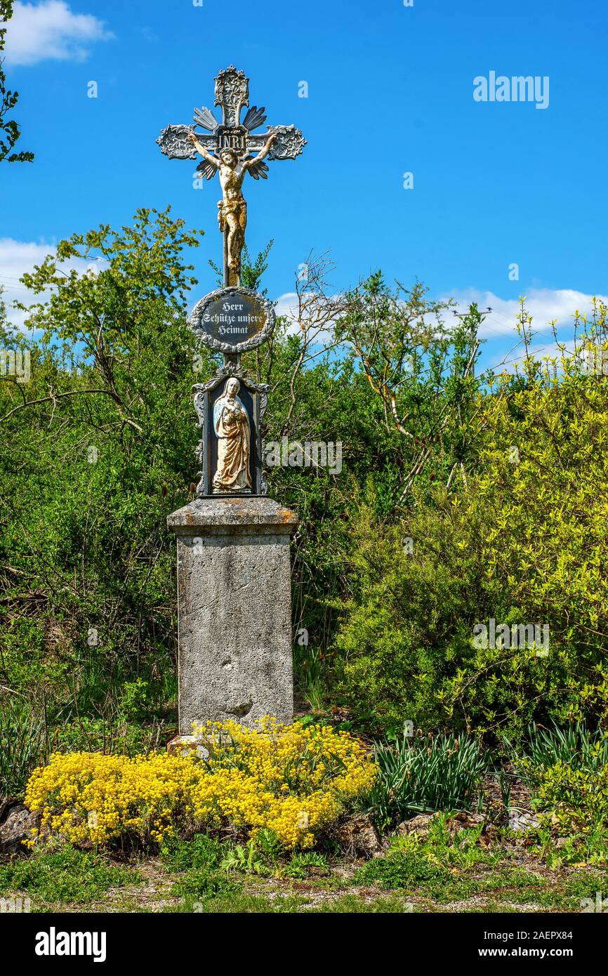 Feldkreuz in Dorfmerkingen • Baden-Württemberg Deutschland Stockfoto