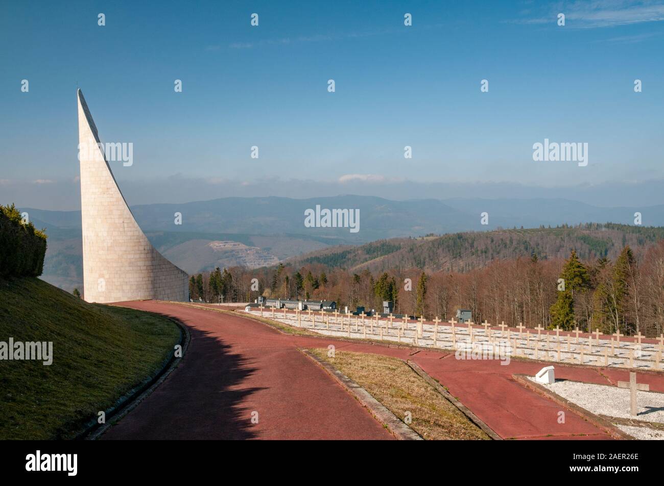 Gedenkstätte und Friedhof, KZ Natzweiler-Struthof, Bas-Rhin (67), Grand Est, Frankreich Stockfoto