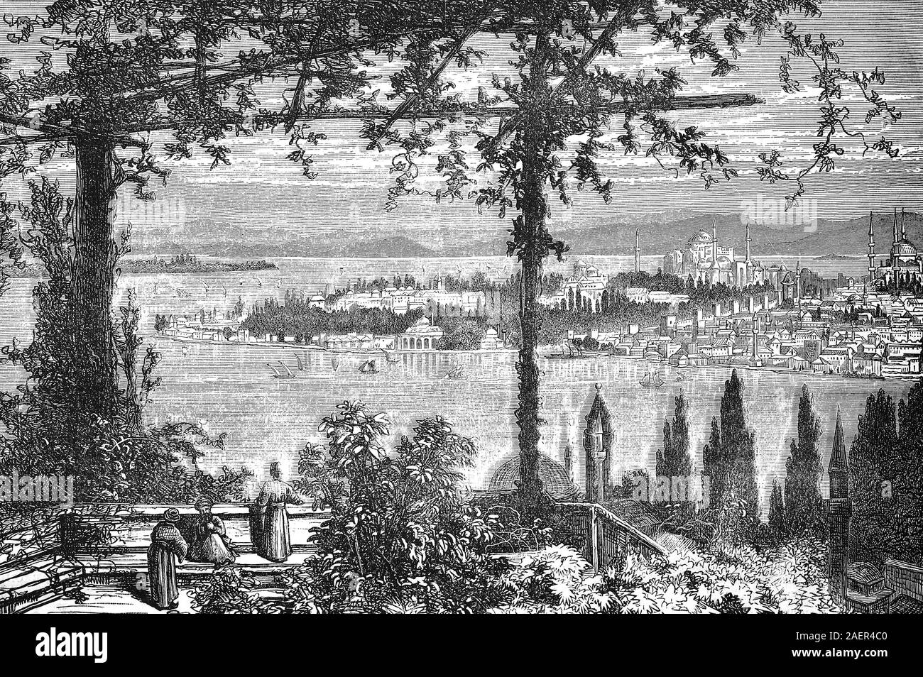 Konstantinopel und heute Istanbul/Konstantinopel, heute Istanbul, Türkei, Reproduktion eines original 19. Jahrhundert drucken/Reproduktion von einems Originaldruck aus dem 19. Jahrhundert Stockfoto