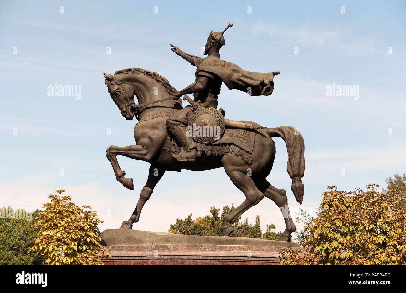 Amir Temur Statue in Taschkent Stockfoto