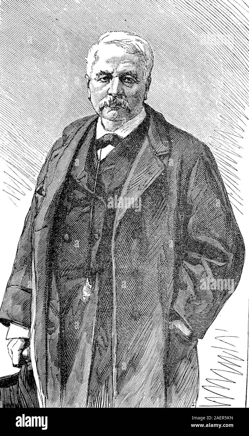 Ferdinand Marie, Vicomte de Lesseps, (19. November 1805 - vom 7. Dezember 1894) war ein französischer Diplomat und später Entwickler des Suez Kanal/Ferdinand Marie Vicomte de Lesseps, französischer Diplomat und Unternehmer, Erbauer des Sueskanals, Reproduktion eines original 19. Jahrhundert drucken/Reproduktion von einems Originaldruck aus dem 19. Jahrhundert Stockfoto