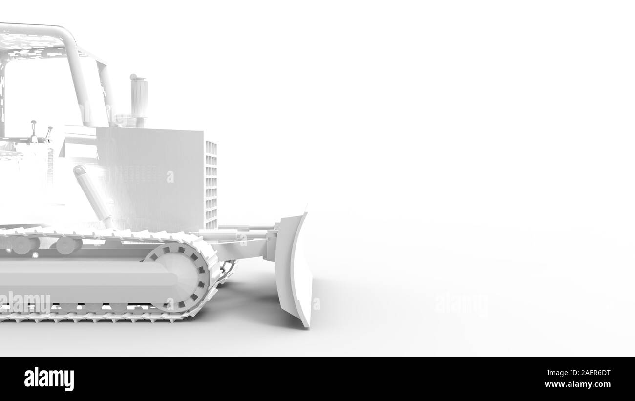 3D-Rendering von einem Bulldozer in einem Studio Hintergrund isoliert Stockfoto