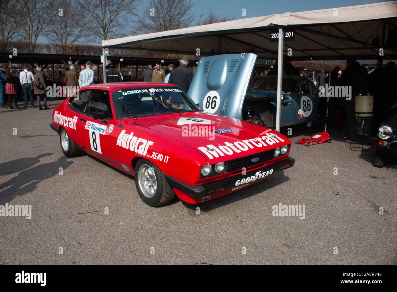 Gordon Spice 3.0 V6 Ford Capri Goodwood Motor Racing Chichester West Sussex Stockfoto