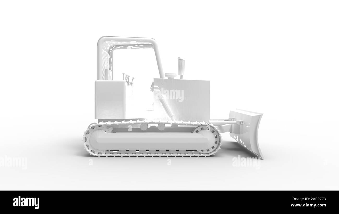 3D-Rendering von einem Bulldozer in einem Studio Hintergrund isoliert Stockfoto