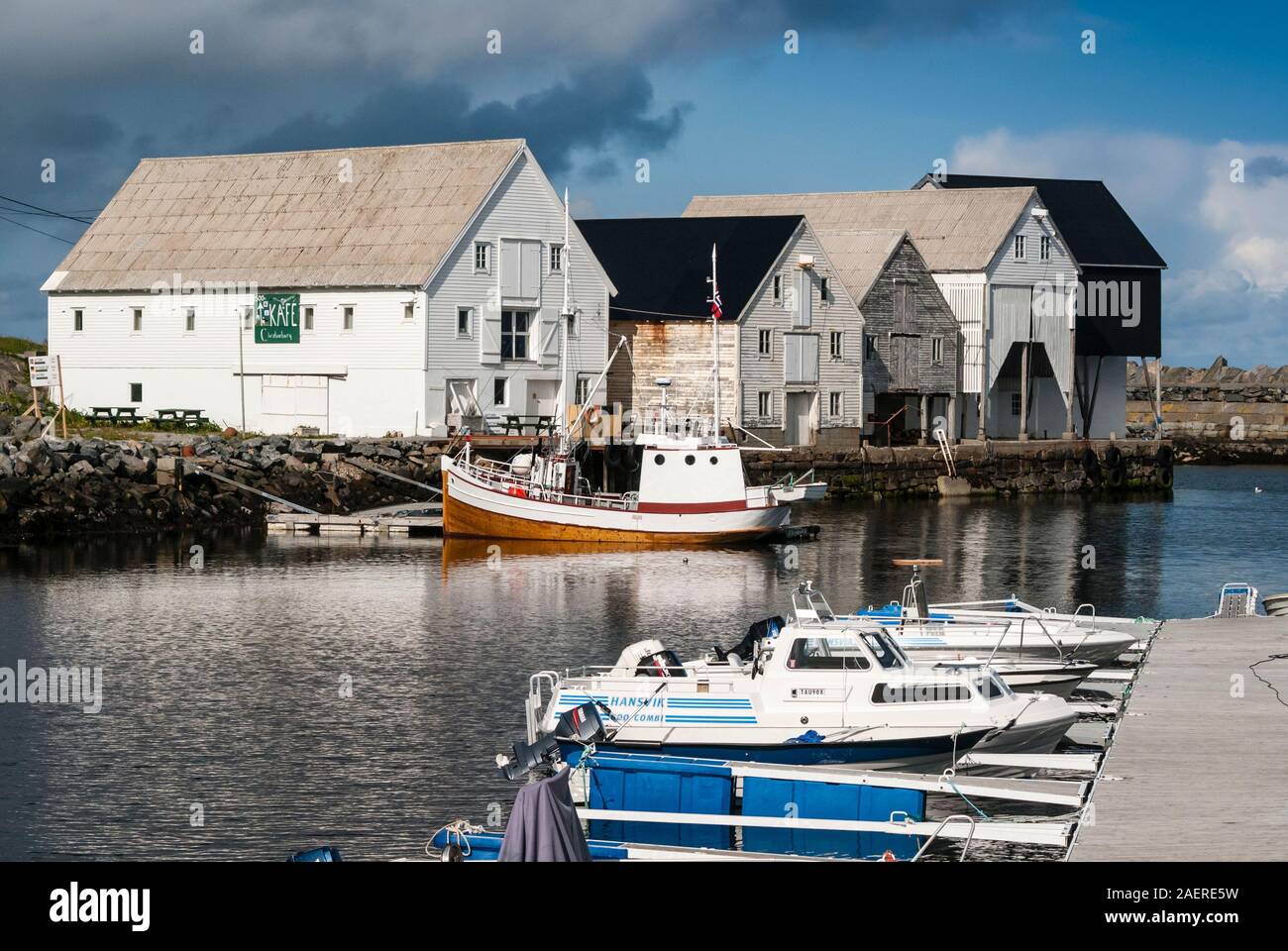 Runde Hafen, Runde Island, Moere og Romsdal, Norwegen Stockfoto