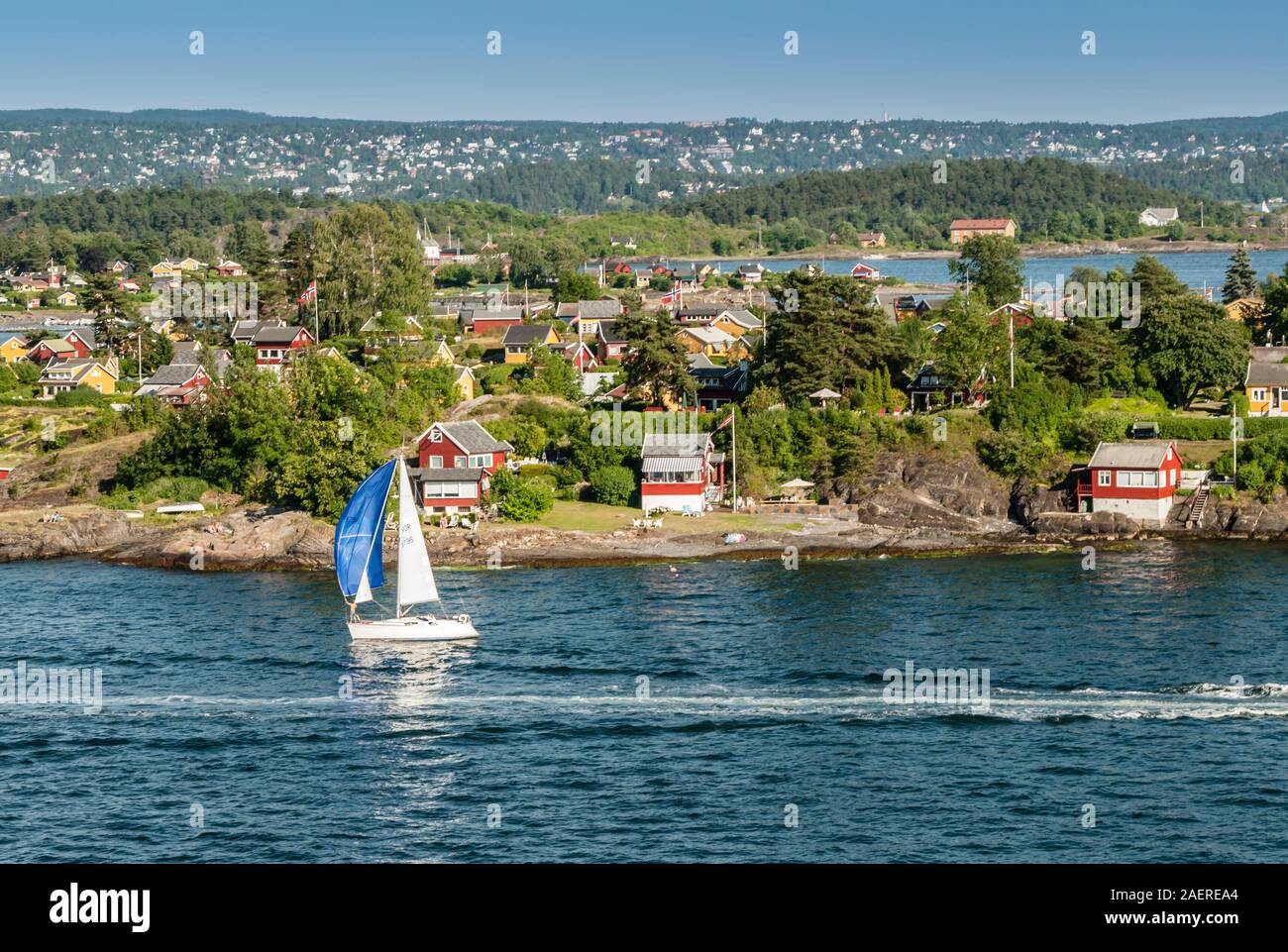 Segelboot in den Oslo-fjord, Norwegen, Skandinavien, Europa Stockfoto