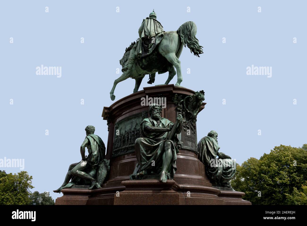 Reiterstandbild Friedrich Franz II., den Schlossgarten, Schwerin, Mecklenburg-Vorpommern, Deutschland Stockfoto