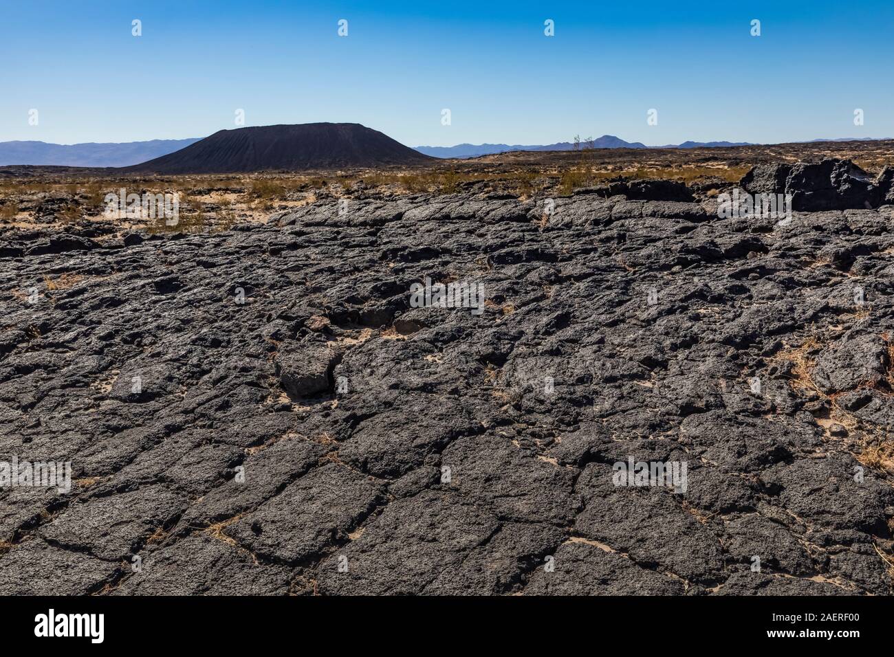 Amboy Krater, ein BLM-verwalteten National Natural Landmark entlang der Route 66 in Kalifornien, USA Stockfoto