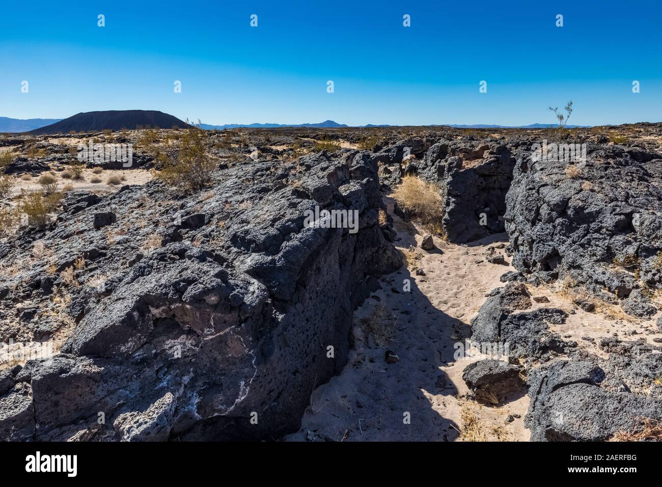Amboy Krater, ein BLM-verwalteten National Natural Landmark entlang der Route 66 in Kalifornien, USA Stockfoto