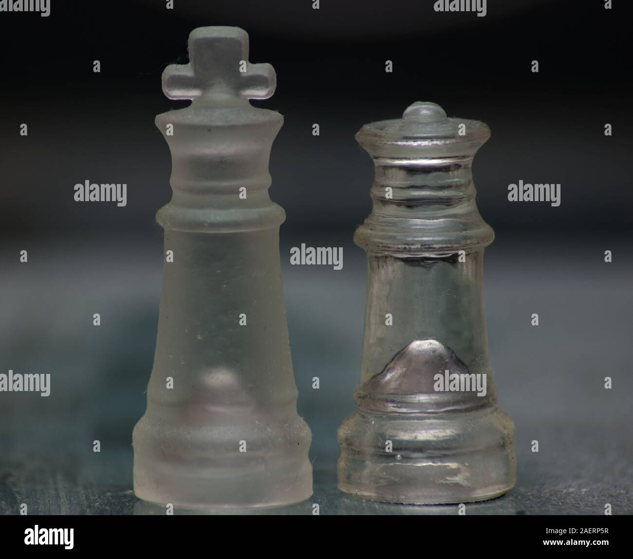 Glas Schachfiguren Nahaufnahme Stockfoto