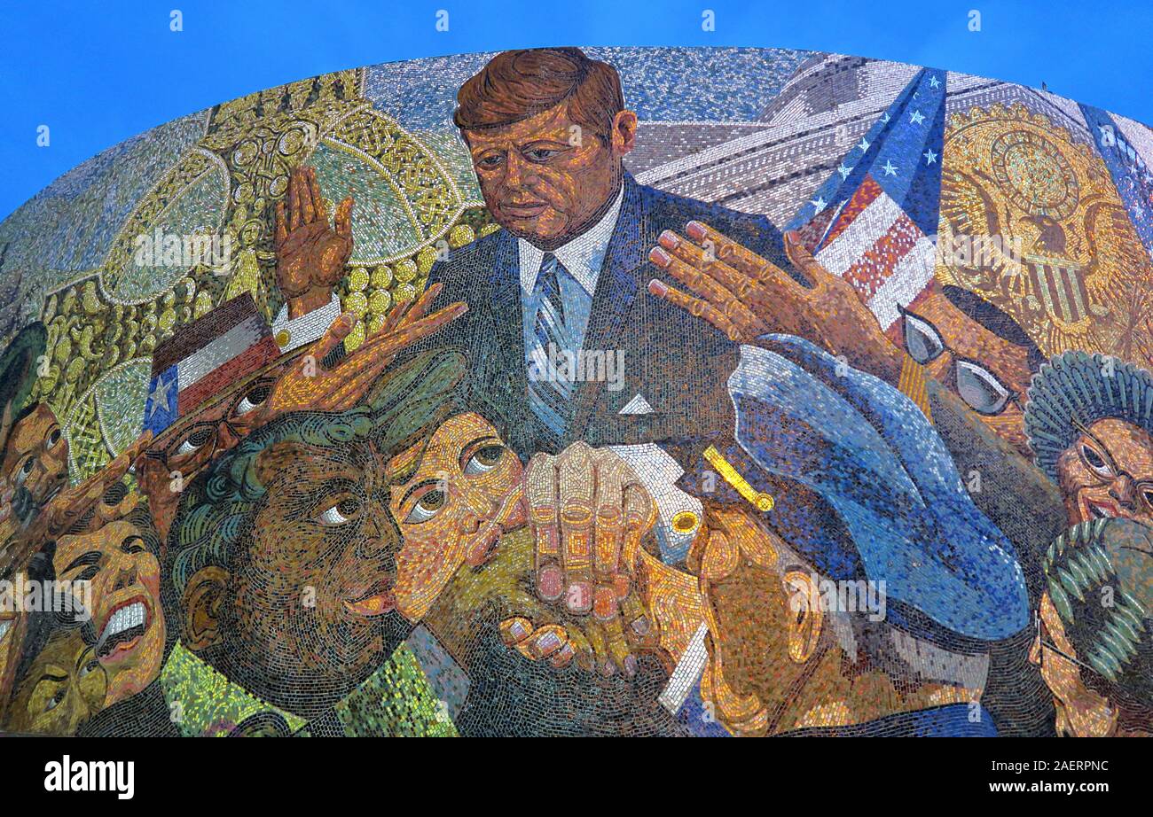 J. F. Kennedy Memorial Wandgemälde, 104, Floodgate Street, Deritend, Digbeth, Birmingham, England, Großbritannien, B5 5SR Stockfoto