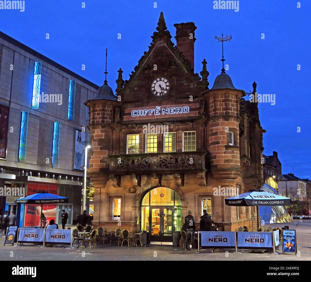 Caffe Nero, St Enoch, St Enochs, historisch, U-Bahn-Gebäude, Glasgow, Schottland, Großbritannien, G1 4-polig Stockfoto