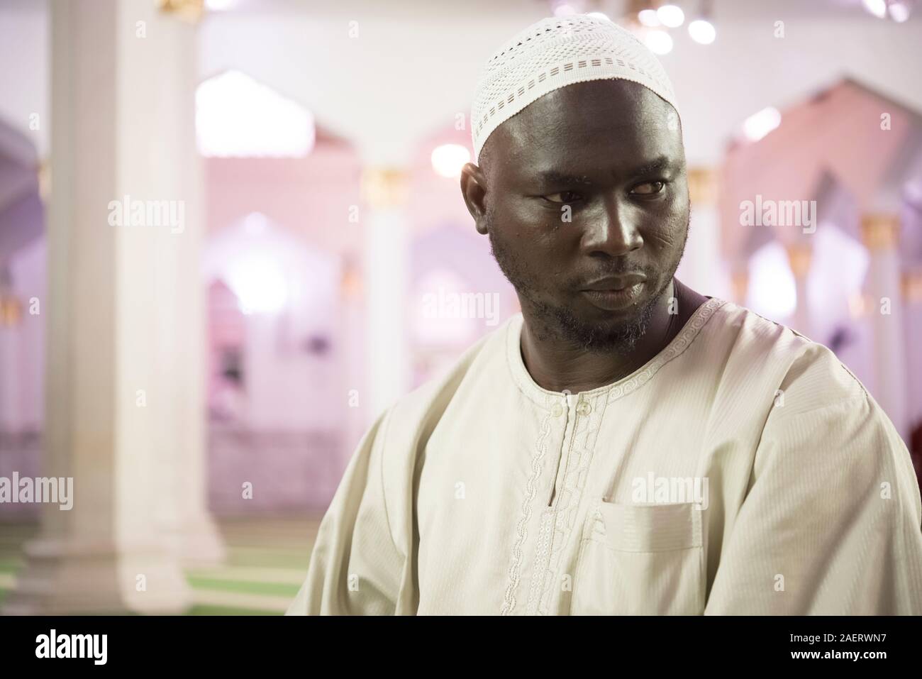 African Muslim in der Brasilianischen Moschee Stockfoto