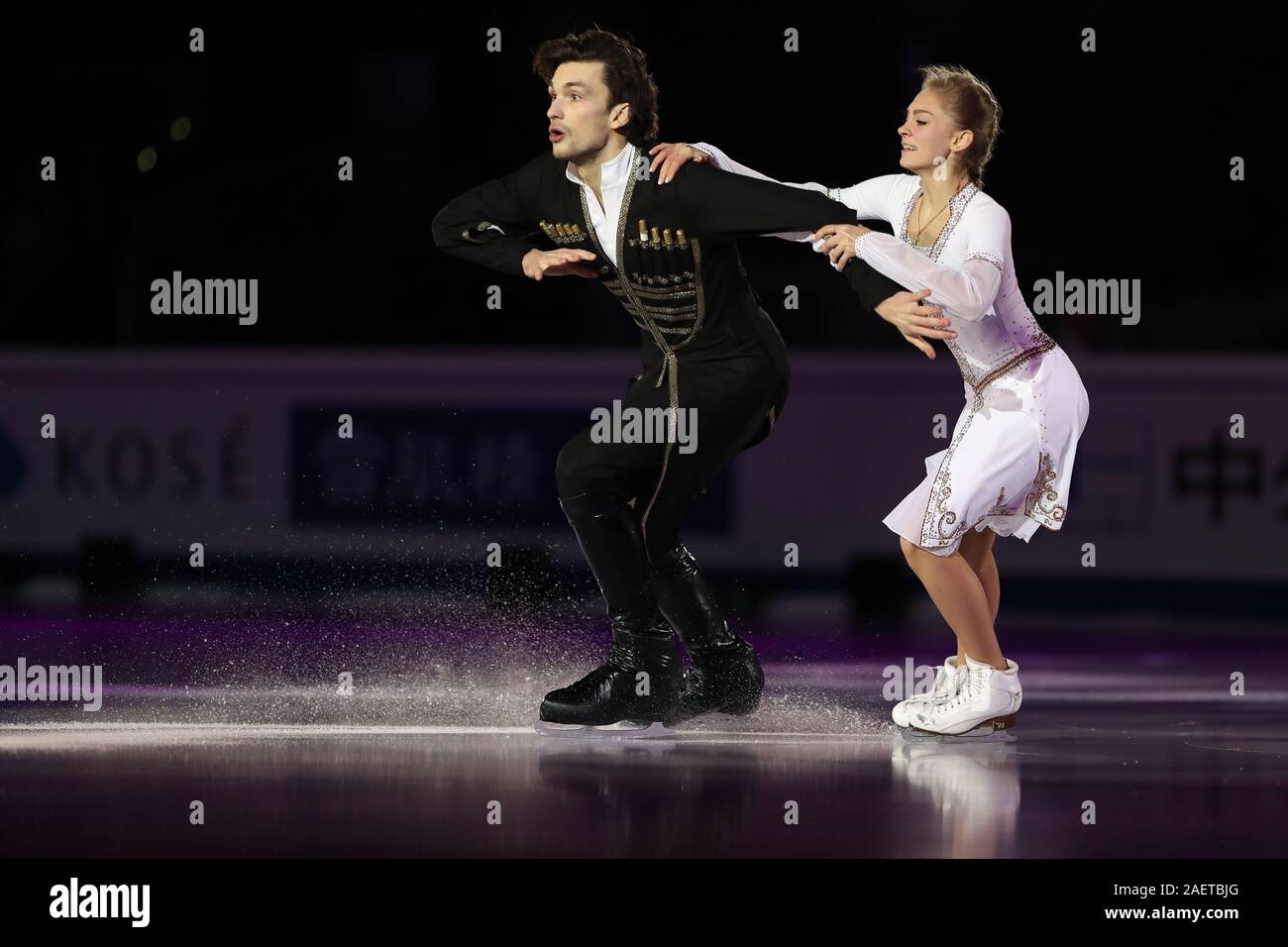 Maria KAZAKOVA & Georgy REVIYA aus Georgien, während der Ausstellung Gala an der ISU Junior & Senior Grand Prix Finale 2019/20 an Palavela, am Dezember 08, 2019 in Turin, Italien. Credit: Raniero Corbelletti/LBA/Alamy leben Nachrichten Stockfoto