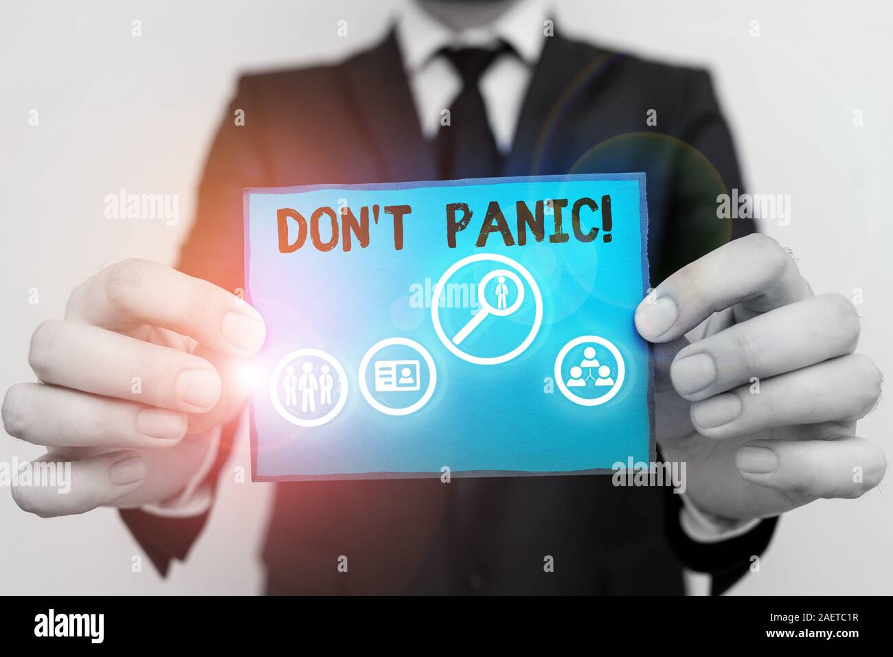 Konzeptionelle hand Schreiben zeigen, Don T Panic. Begriff Sinne plötzlich so oder