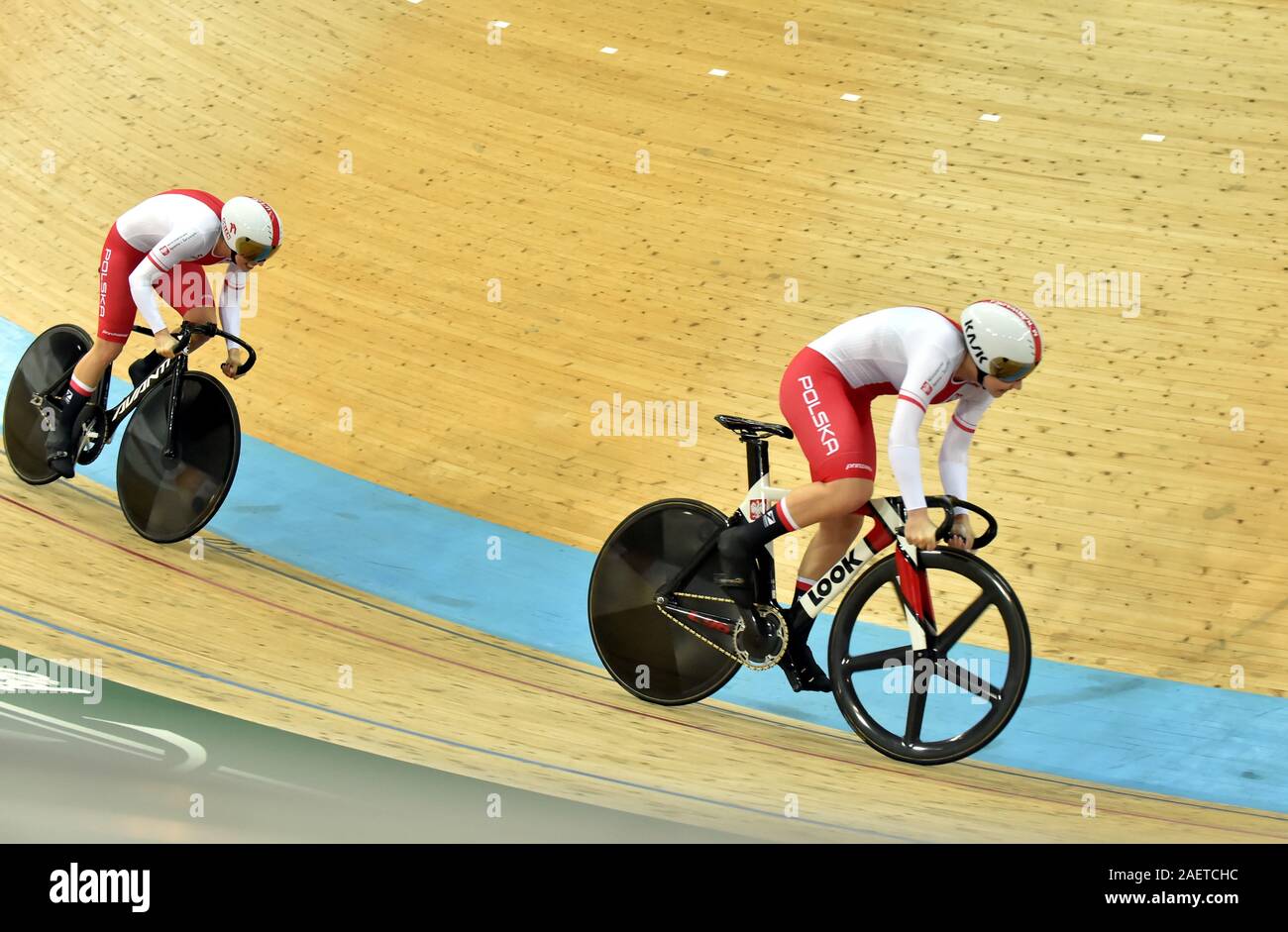 Radfahrer konkurrieren auf dem 2019-2020 Tissot UCI-Anschluss Radsport-WM in Hongkong, China, 29. November 2019. Stockfoto