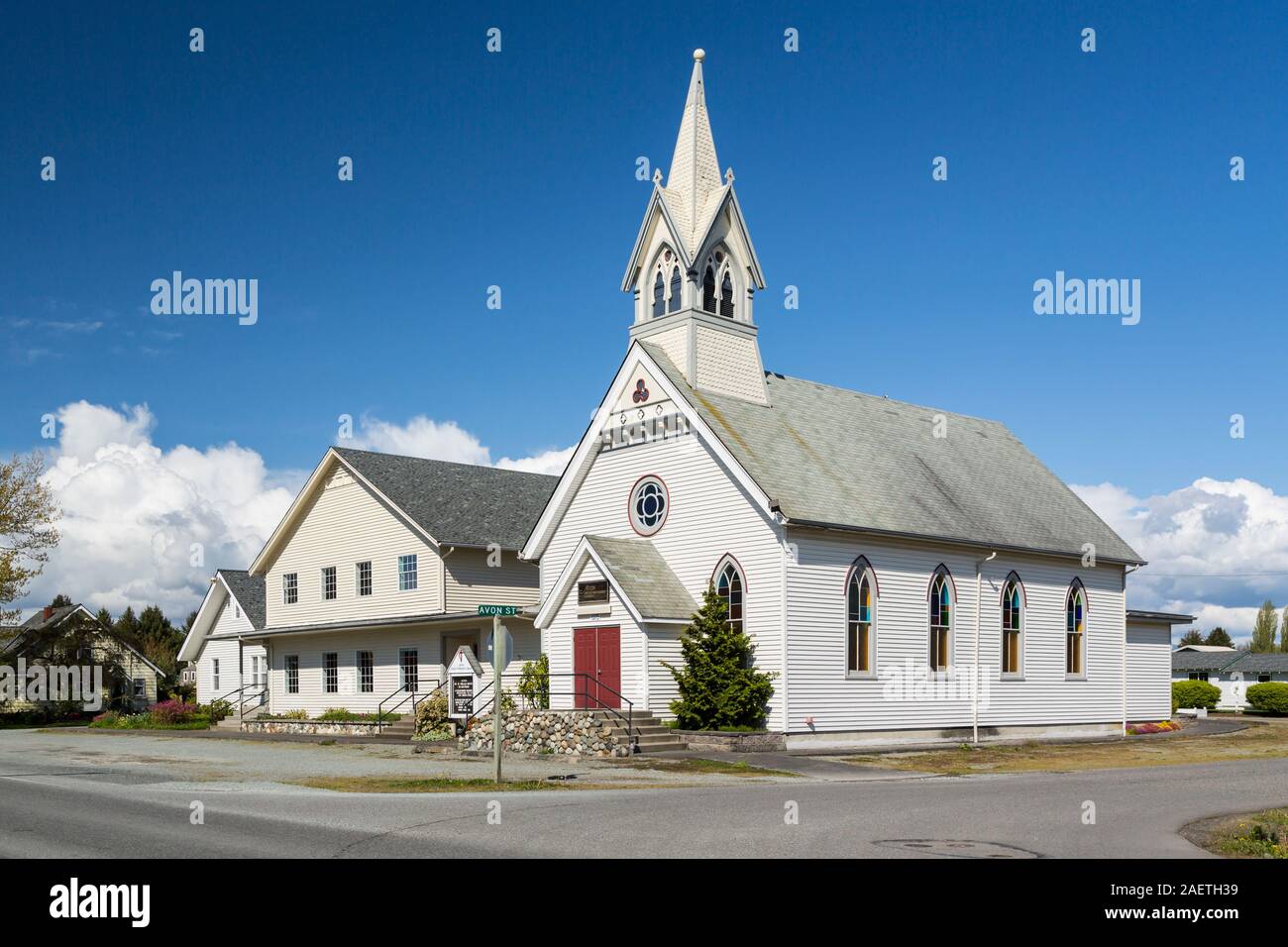 Der Avon Vereinigte Methodistische Kirche in der Nähe von Mount Vernon, Washington, USA. Stockfoto