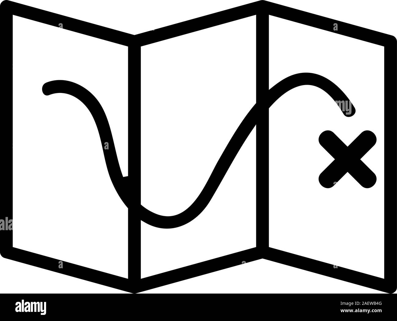 Touristische Karte - Symbolvektor. Isolierte Darstellung des Kontursymbols Stock Vektor