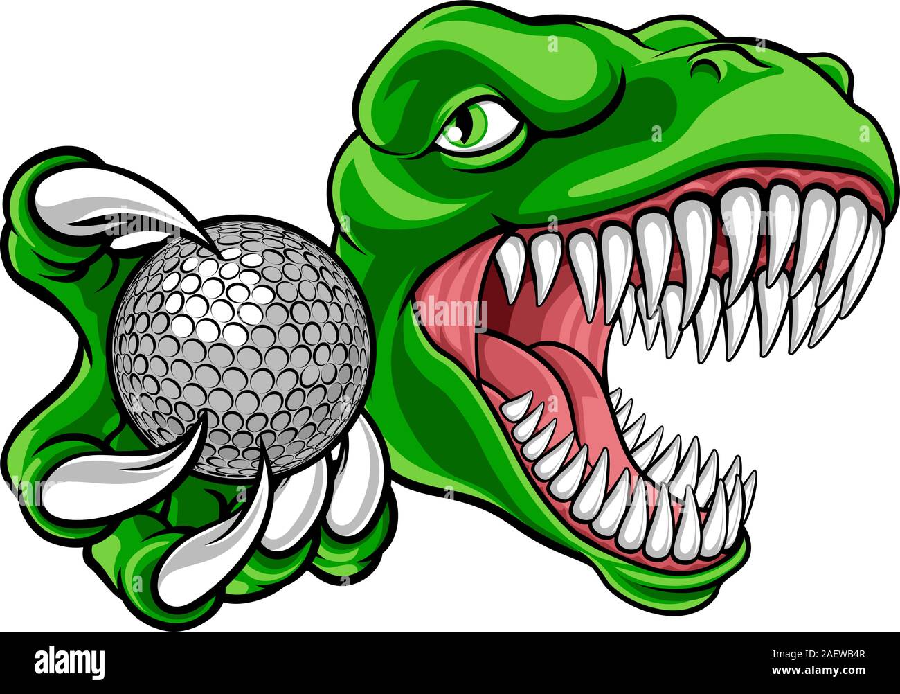 Dinosaurier Golf Player Tier Sport Maskottchen Stock Vektor