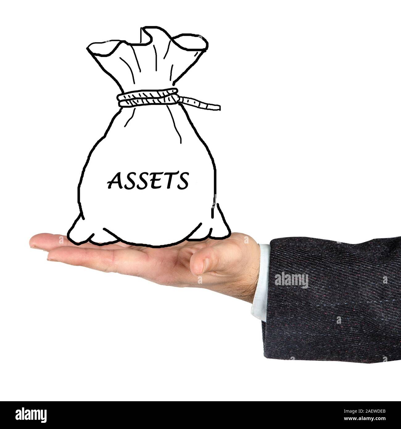 Beutel mit Asset Stockfoto