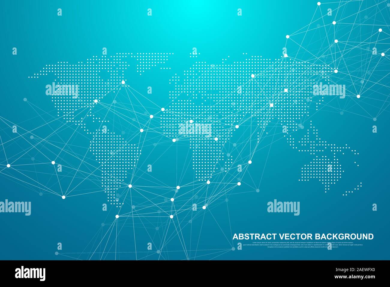 Abstrakte große Daten Visualisierung Digital Network connection Konzept Hintergrund. Künstliche Intelligenz und Technik. Globales Netzwerk Stock Vektor