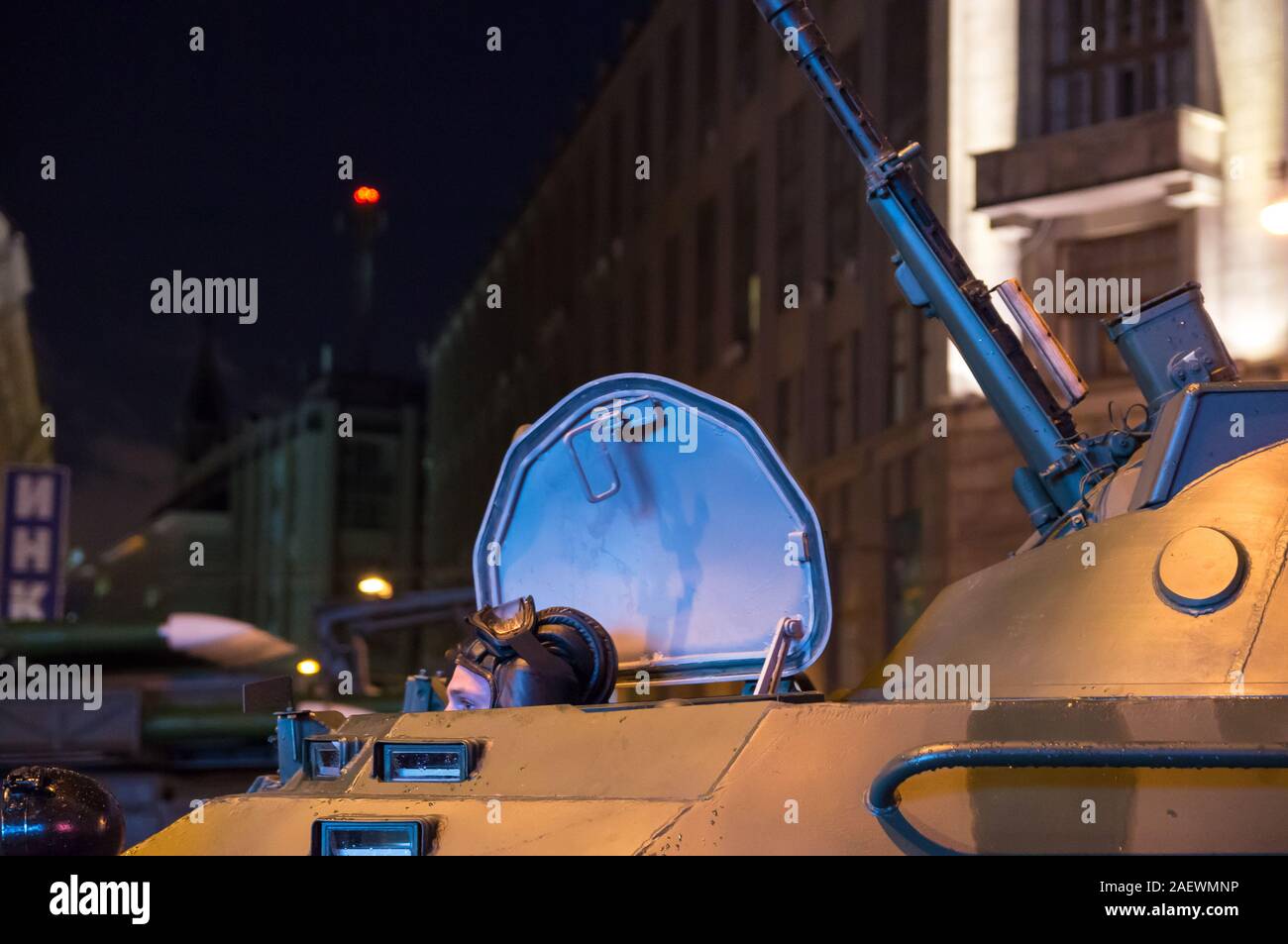 Russische Militärs BTR-80 Fahrzeug (amphibische Gepanzerte Mannschaftswagen (APC)), Moskau, Russland Stockfoto