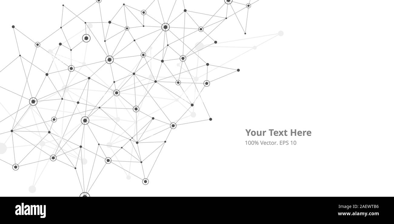 Futuristische crypto blockchain Abbildung. Vektor globalen kreativen sozialen Netzwerk. Abstrakte polygonalen Hintergrund mit Linien und Punkten Stock Vektor