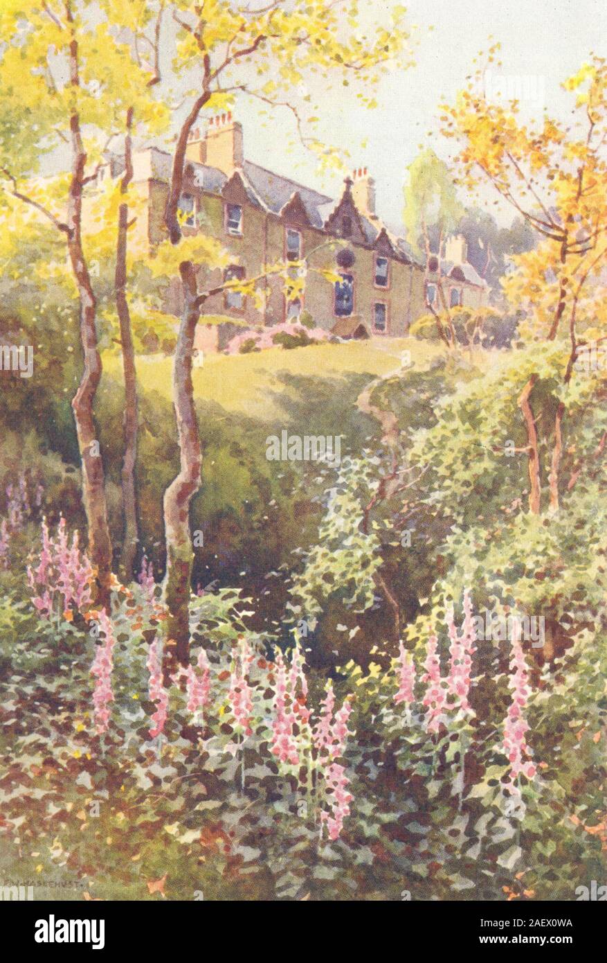 Ashestiel. Scott's erste Haus in der Grenze. Schottland. 1920 Haslehust Stockfoto