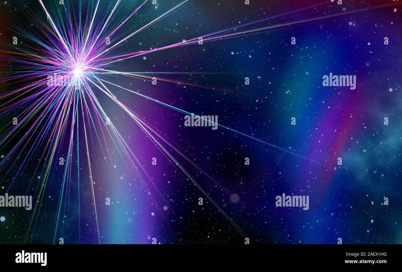 Einen hellen Stern in einem Star Galaxy im Universum. Stockfoto