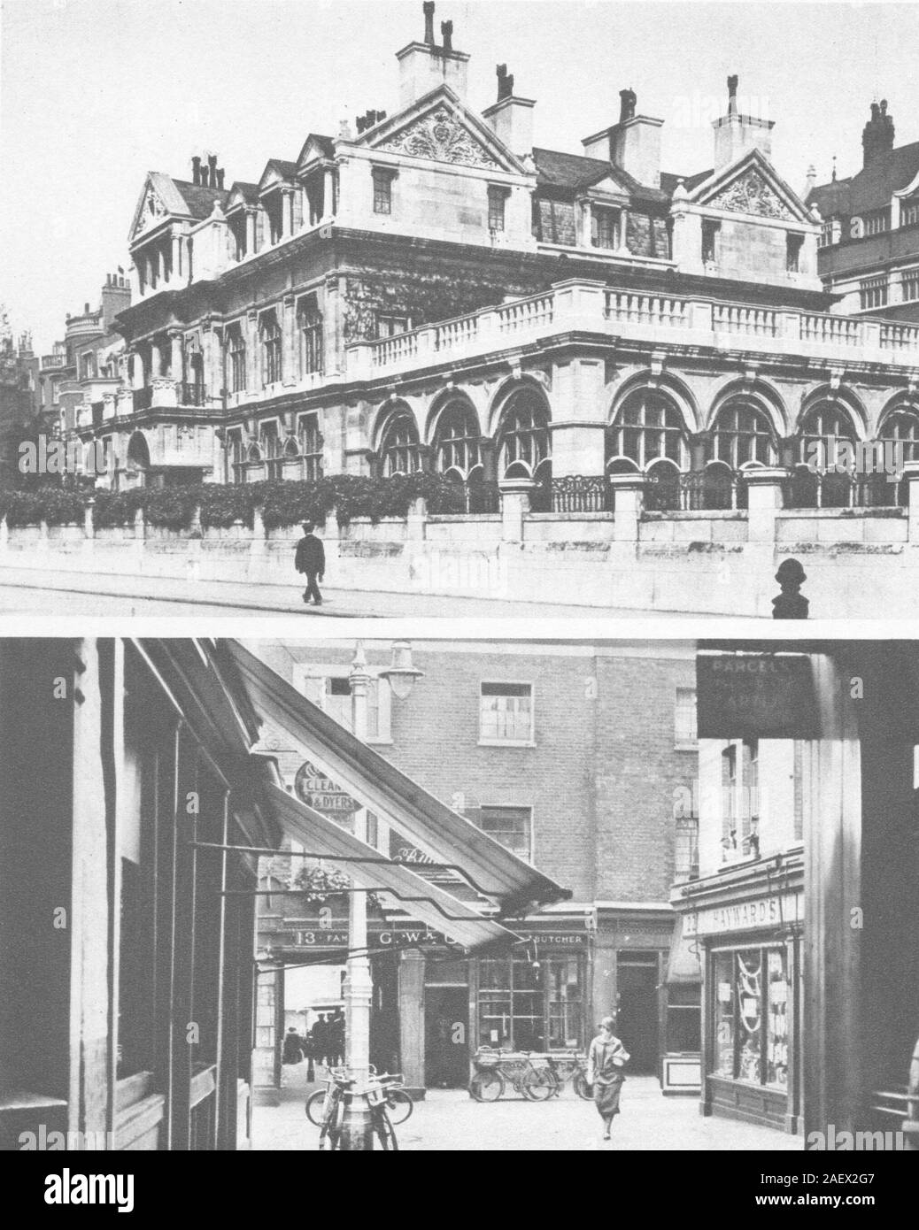 LONDON. Mayfair. Aldford House, Park Lane. Shepherd Market 1926 alten Drucken Stockfoto