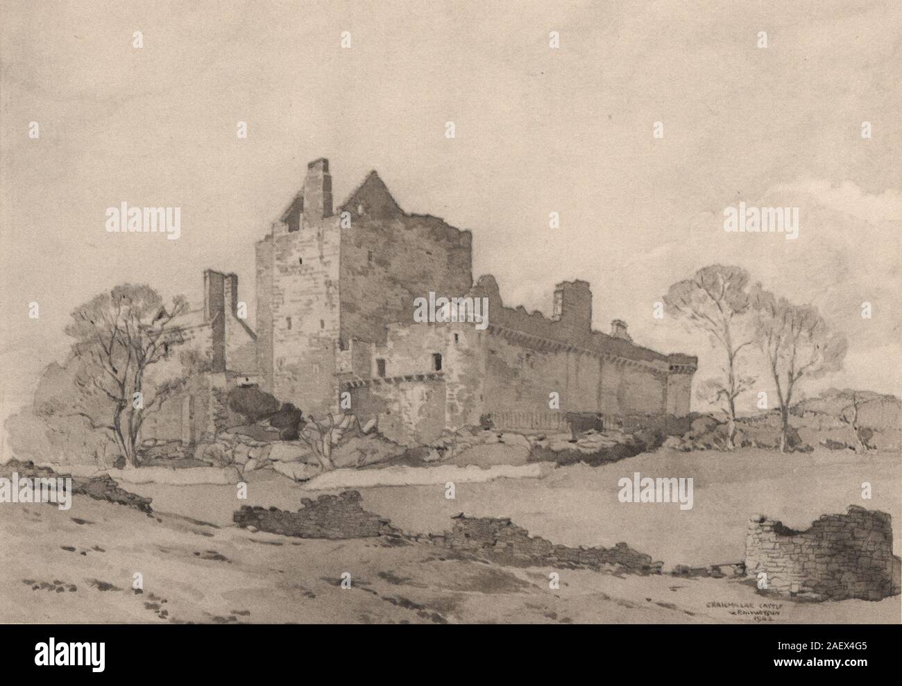 EDINBURGH. Craigmillar Castle. Schottland. Durch G. S. H. Watson alten Drucken 1952 Stockfoto