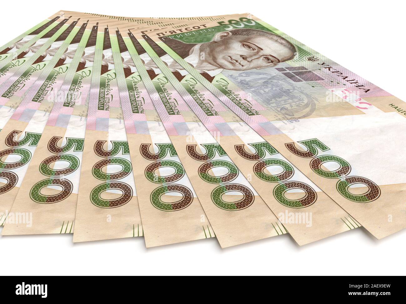 Stapel der ukrainischen Griwna Geld. Geschäftskonzept. 3D-Rendering Stockfoto