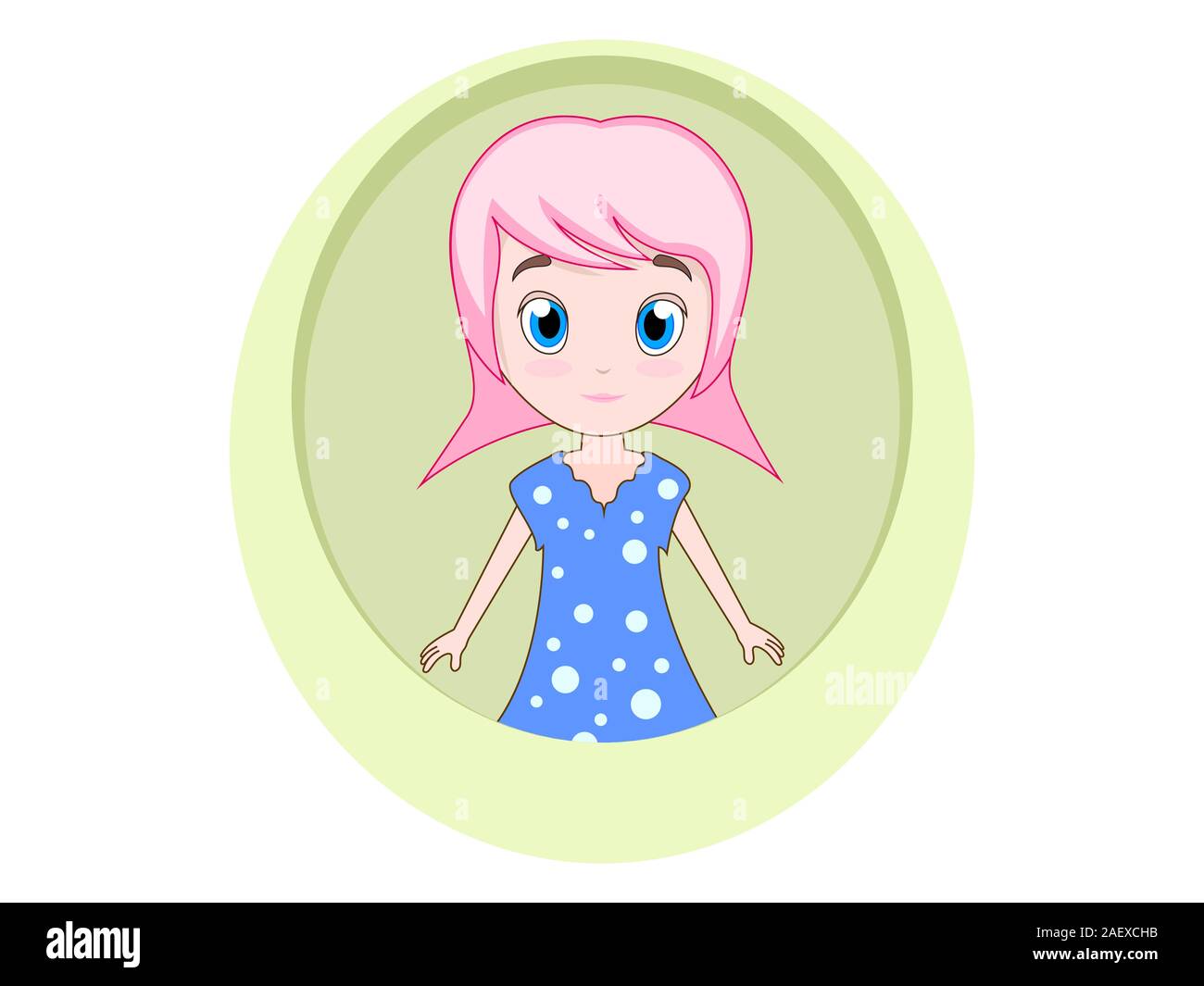Kleines Mädchen Zeichentrickfigur Stock Vektor