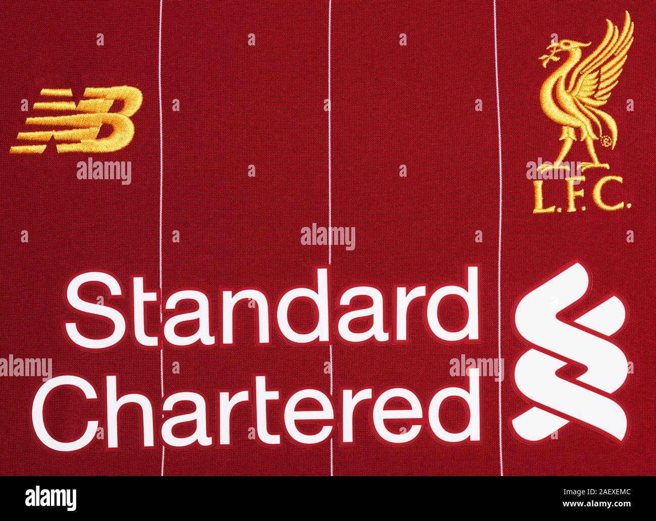 In der Nähe von Liverpool FC Kit 2019/20. Stockfoto